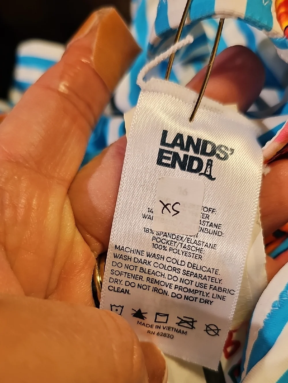 Lands' End Reversible Women's Tankini Swim Size XS